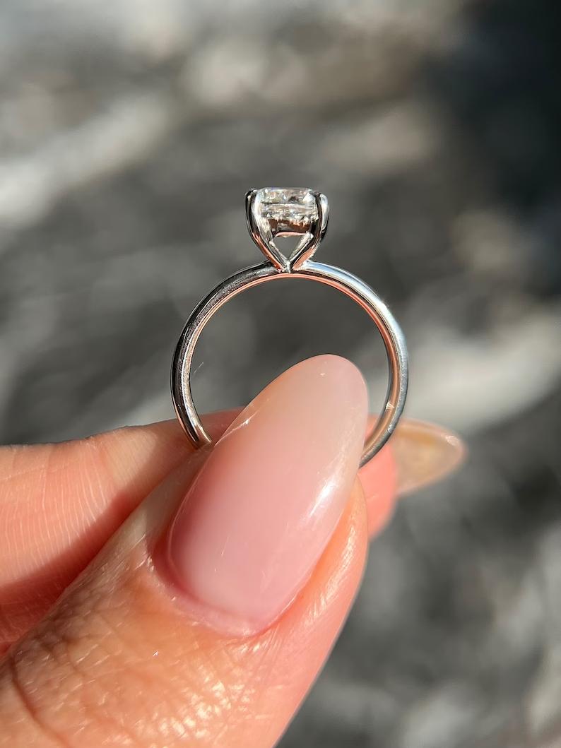 1.0 CT Cushion-Cut Lab-Grown Diamond Solitaire Ring