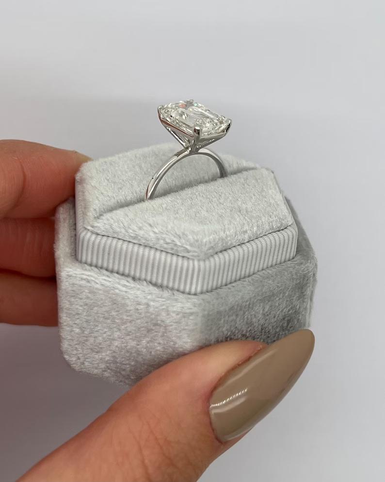 5 Carat Emerald-Cut Lab-Grown Diamond Solitaire Ring 4