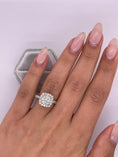 Load image into Gallery viewer, 1.5 CT Round Lab-Grown Diamond Halo & Pave Engagement Ring
