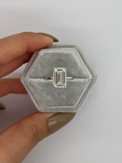 5 Carat Emerald-Cut Lab-Grown Diamond Solitaire Ring 7