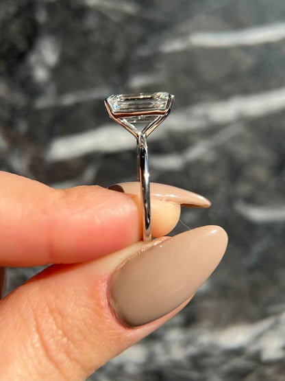 5 Carat Emerald-Cut Lab-Grown Diamond Solitaire Ring 8