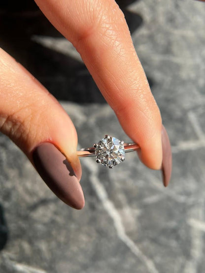 Radiant Elegance: 2.0 CT Round Lab-Grown Diamond Solitaire Ring 1