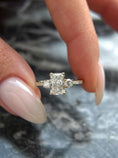 Load image into Gallery viewer, 1 CT Radiant Lab-Grown Diamond Three Stone Engagement Ring
