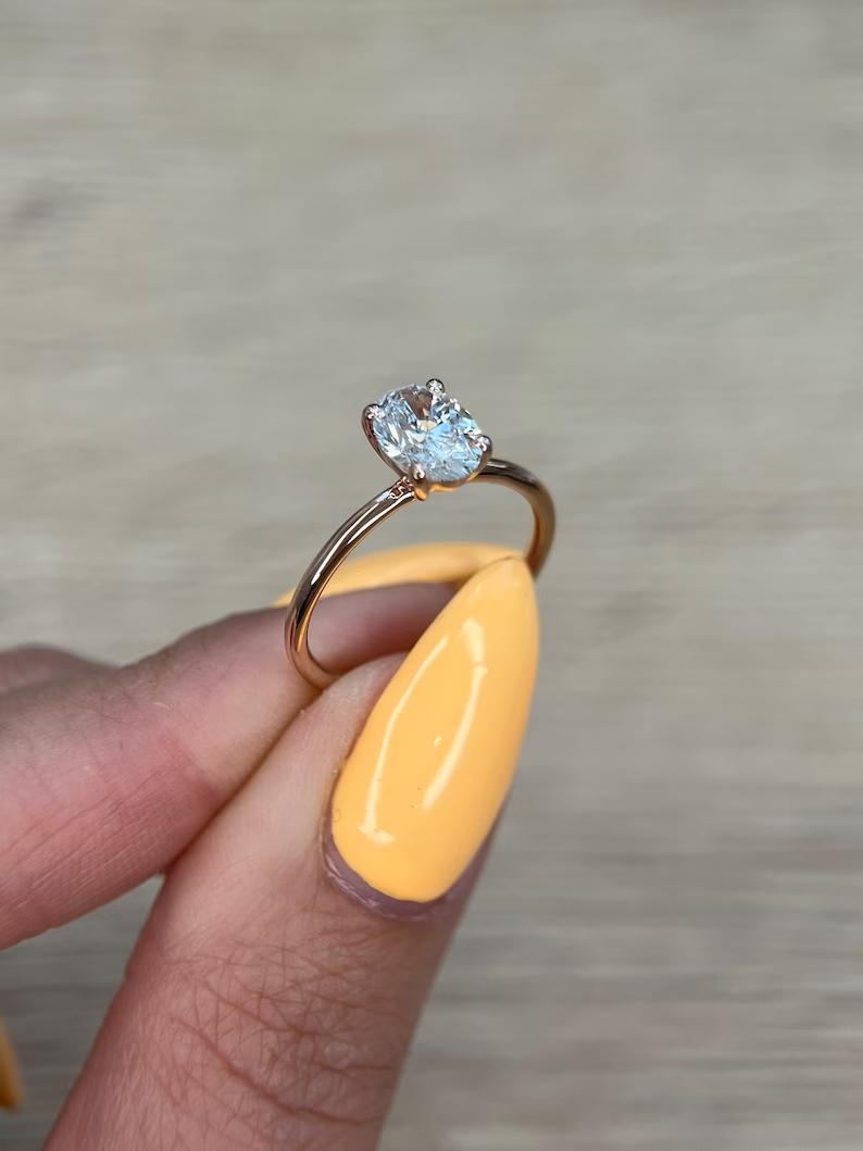 1 CT Oval Lab-Grown Diamond Solitaire Engagement Ring in Rose Gold 5