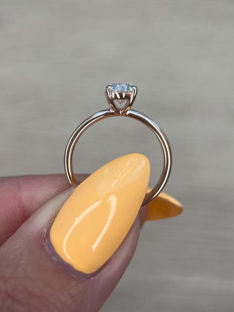 1 CT Oval Lab-Grown Diamond Solitaire Engagement Ring in Rose Gold 7