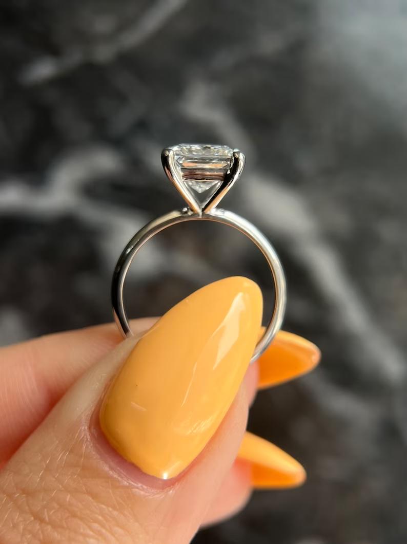 1.5 CT Princess-Cut Lab Diamond Solitaire Engagement Ring 4