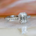 Load image into Gallery viewer, Elegant 1 CT Emerald Lab-Grown Diamond Halo & Pave Engagement Ring
