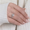 Load image into Gallery viewer, Elegant 1 CT Emerald Lab-Grown Diamond Halo & Pave Engagement Ring
