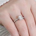 Load image into Gallery viewer, Elegant 1 CT Emerald Lab-Grown Diamond Halo & Pave Engagement Ring
