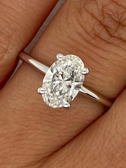 1 CT Oval Lab-Grown Diamond Gold Solitaire Engagement Ring 8