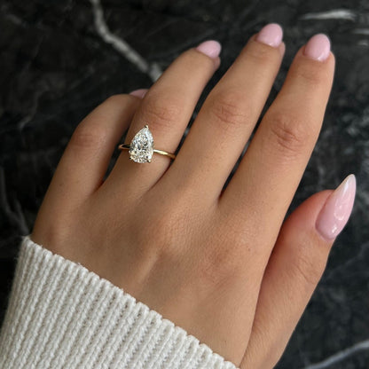 Radiant Elegance: 2.0 CT Pear Lab-Grown Diamond Solitaire Engagement Ring 3