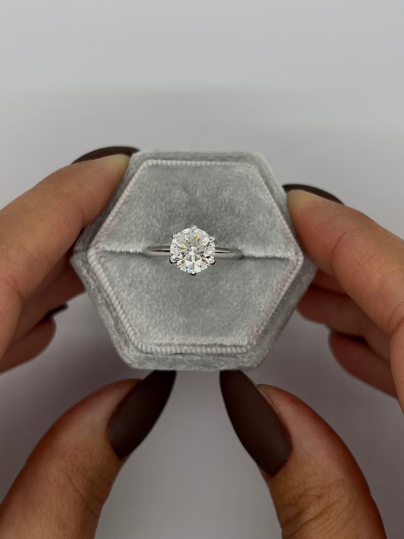 Radiant Elegance: 2.0 CT Round Lab-Grown Diamond Solitaire Ring