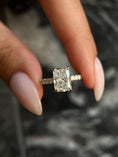 Load image into Gallery viewer, 2.0 CT Radiant Cut Lab-Grown Diamond Hidden Halo Pave Engagement Ring
