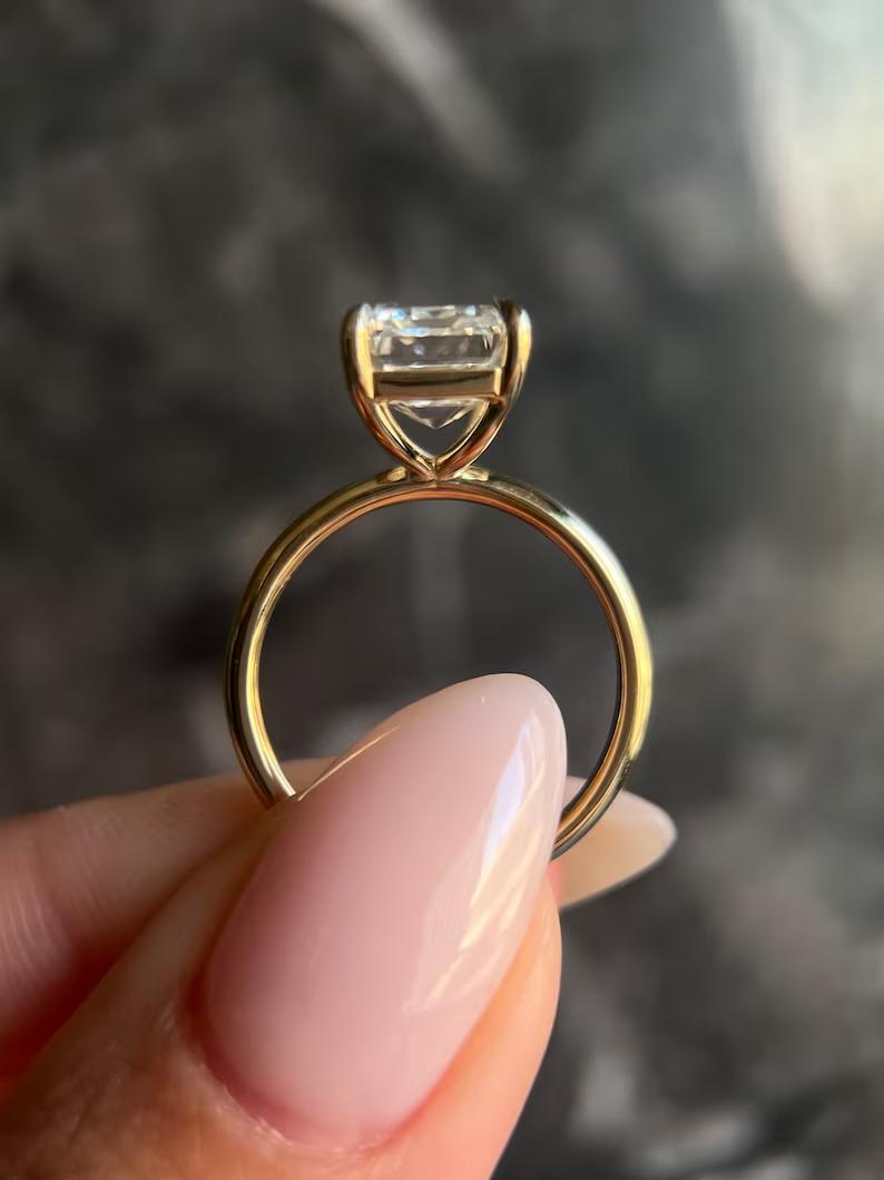 4.38 CT Emerald-Cut Lab Diamond Solitaire Engagement Ring