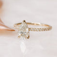 Load image into Gallery viewer, 1.23 CT Pear Lab-Grown Diamond Hidden Halo & Pave Engagement Ring
