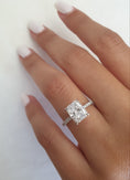 Load image into Gallery viewer, 2.03 CT Radiant Cut Lab-Grown Diamond Hidden Halo & Pave Engagement Ring
