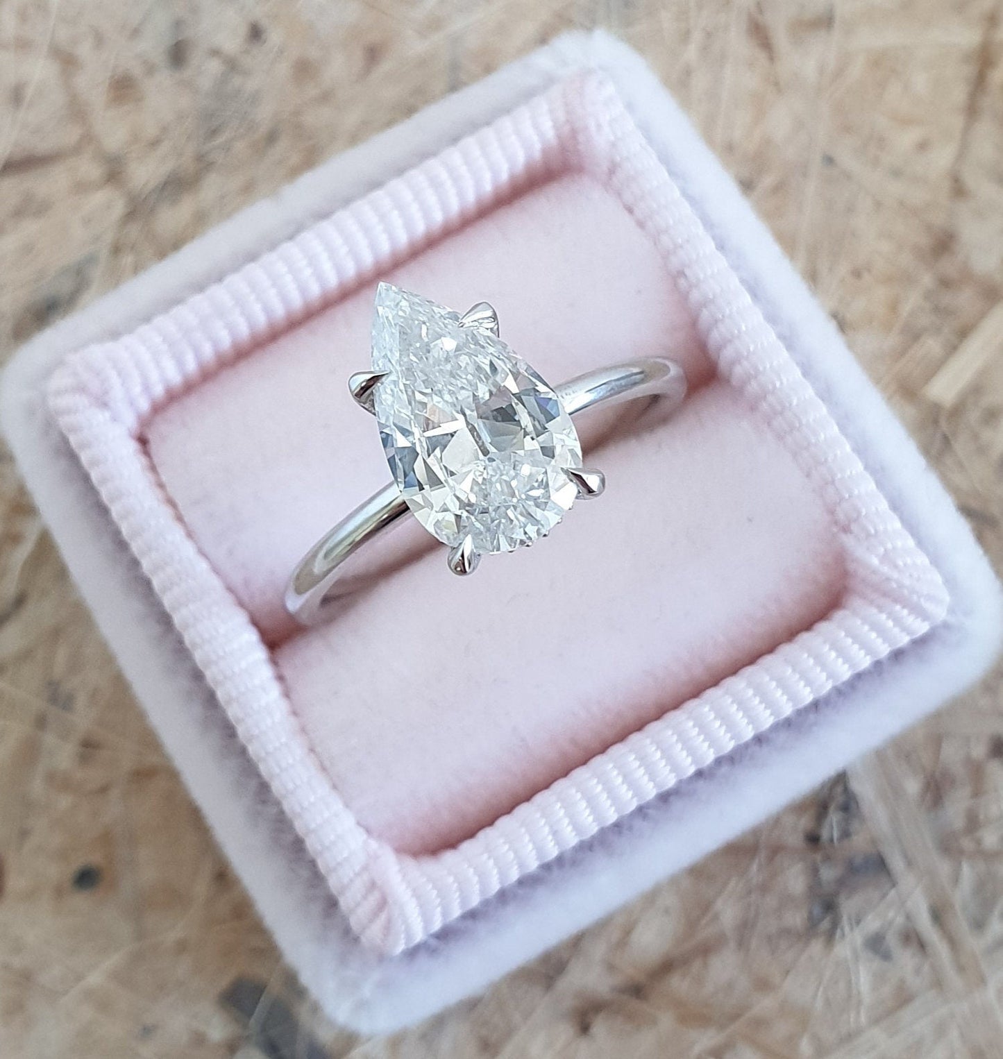 1.7 CT Pear Lab-Grown Diamond Hidden Halo Elegance Ring 1