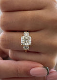 Load image into Gallery viewer, Radiant 2.6 CT Cushion Cut Lab-Grown Diamond Three Stone Engagement Ring
