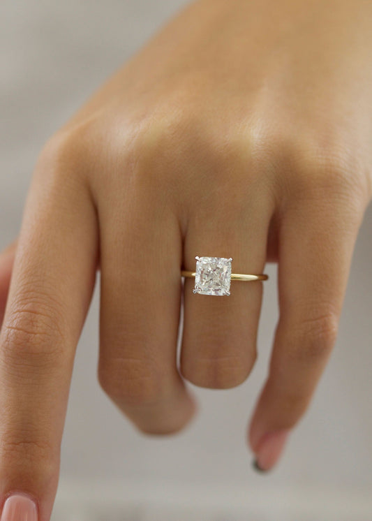 3.03 CT Radiant Lab-Created Diamond Hidden Halo Ring