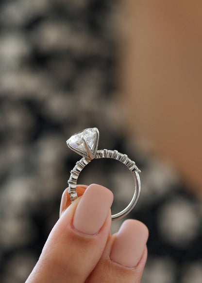 Eternal Elegance: 3 CT Round Lab-Grown Diamond Pave Engagement Ring 3