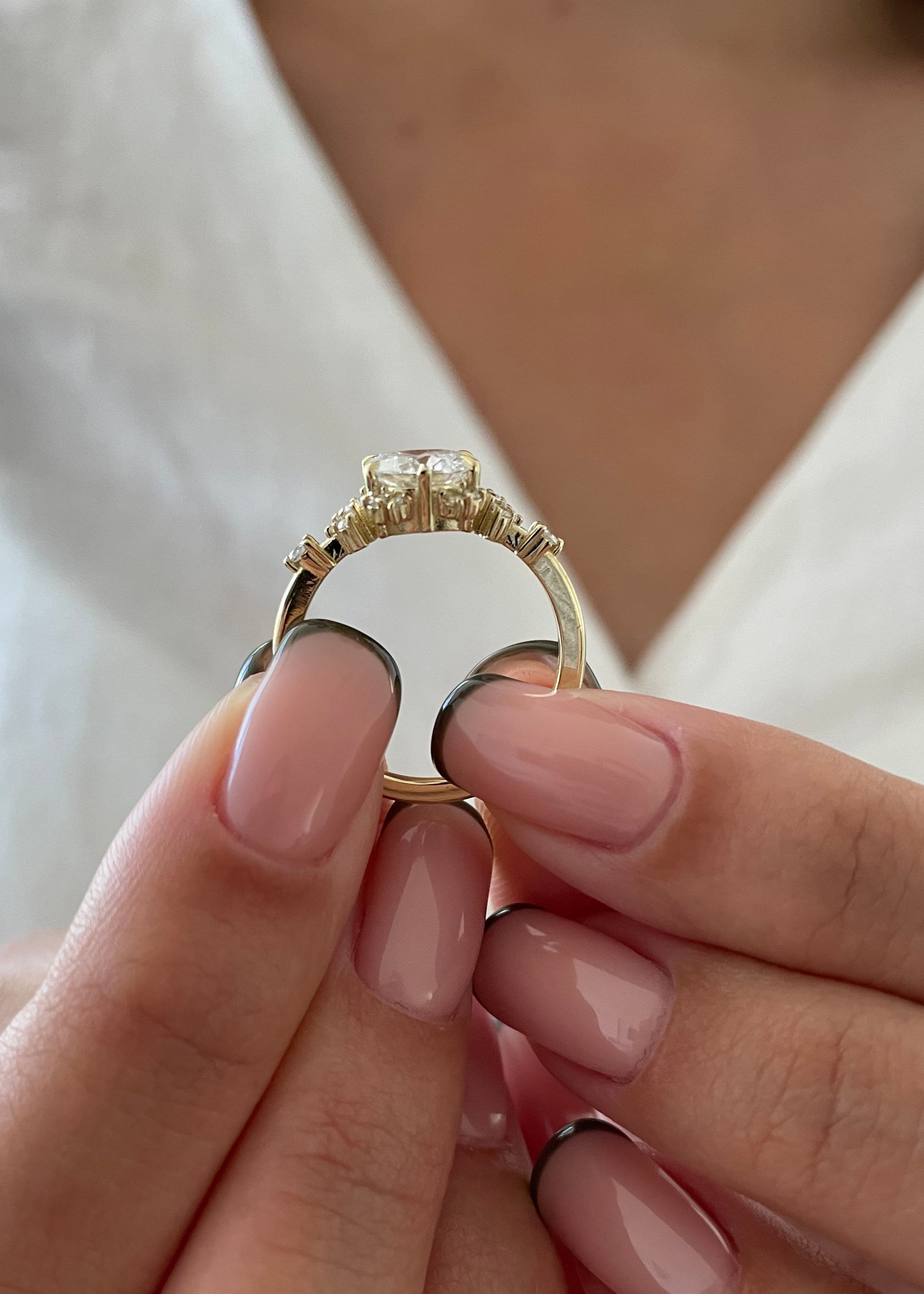 Radiant 1.08 CT Round Lab-Grown Diamond Cluster Engagement Ring 5