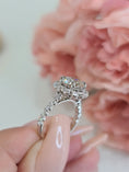 Load image into Gallery viewer, Radiant 2.5 CT Round Lab-Grown Diamond Halo & Pave Engagement Ring
