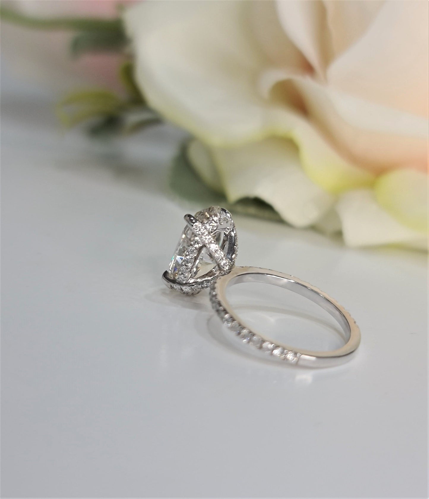 Exquisite 3 CT Oval Lab-Grown Diamond Engagement Ring with Hidden Halo 6