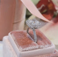 Load image into Gallery viewer, Radiant 3 CT Cushion Cut Lab-Grown Diamond Halo & Pave Engagement Ring
