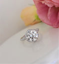 Load image into Gallery viewer, 3 Carat Round Lab-Grown Diamond Hidden Halo Pave Engagement Ring 1
