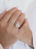 Load image into Gallery viewer, 3 Carat Round Lab-Grown Diamond Hidden Halo Pave Engagement Ring 9
