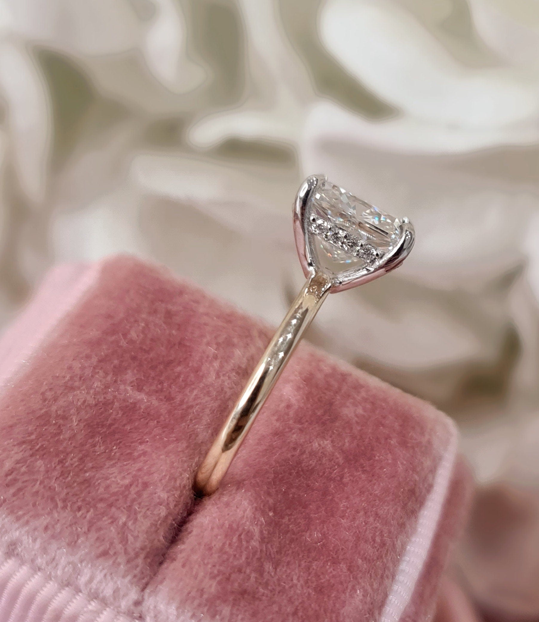 3 CT Cushion Cut Lab-Grown Diamond Hidden Halo Elegance Ring 3