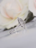 Load image into Gallery viewer, 2.29 CT Pear Lab-Grown Diamond Double Halo Pave Engagement Ring
