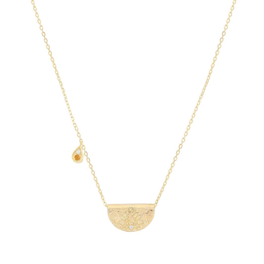 Radiant Lab-Grown Sapphire & Diamond Medallion Necklace