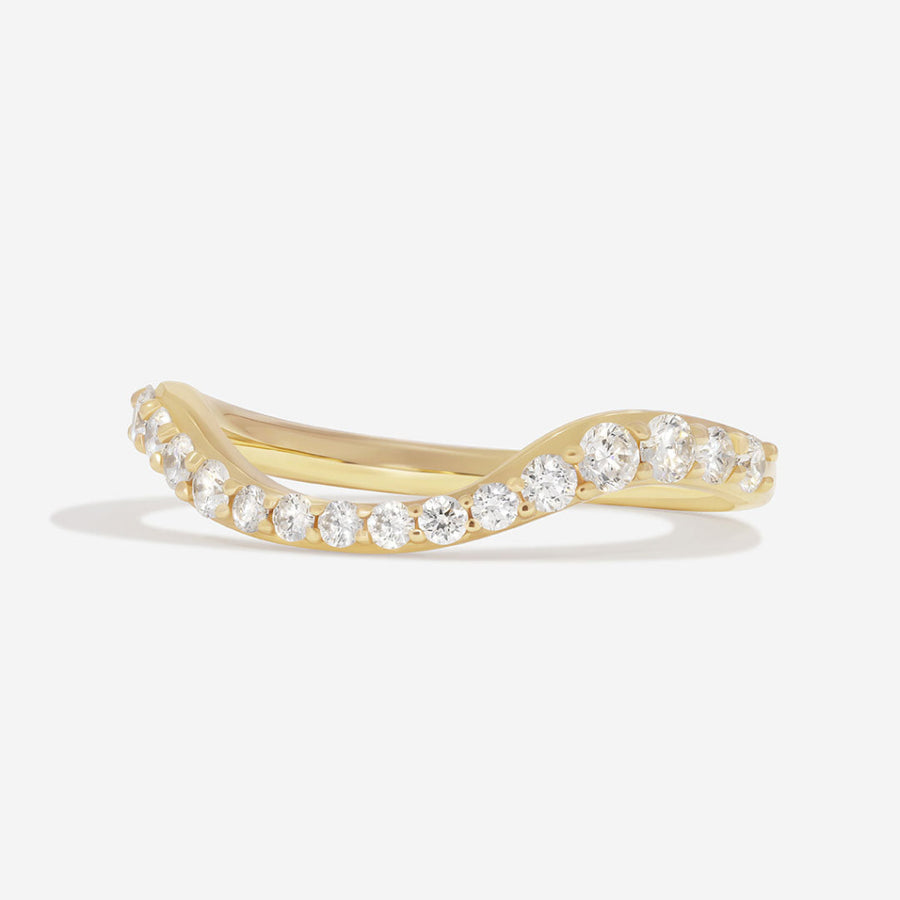 Curved- 0.25 CT Marquise Lab Grown Diamond Wedding Band