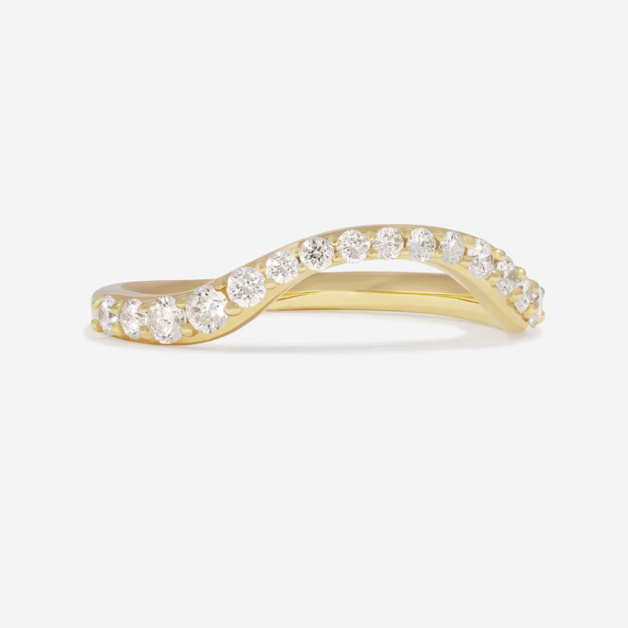 Curved- 0.25 CT Marquise Lab Grown Diamond Wedding Band