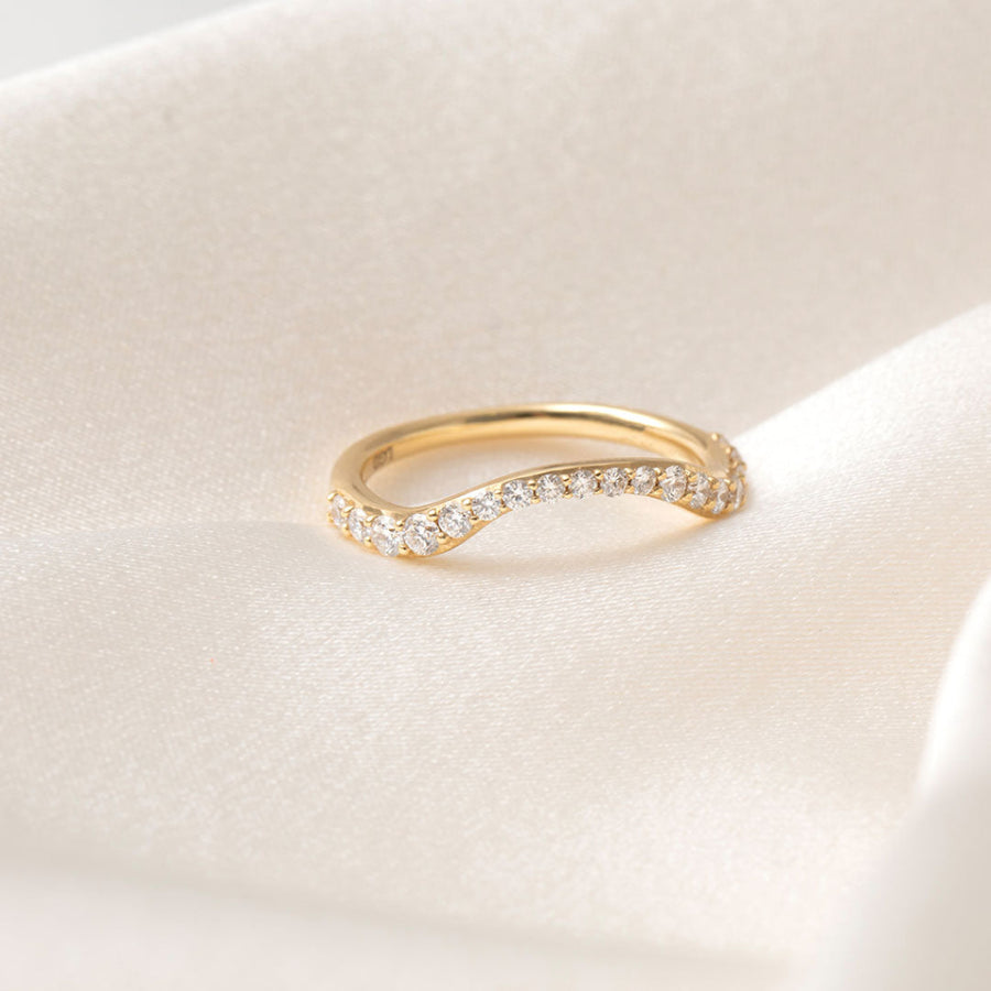 Curved- 0.25 CT Marquise Lab Grown Diamond Wedding Band