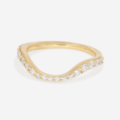 Curved- 0.25 CT Marquise Lab Grown Diamond Wedding Band