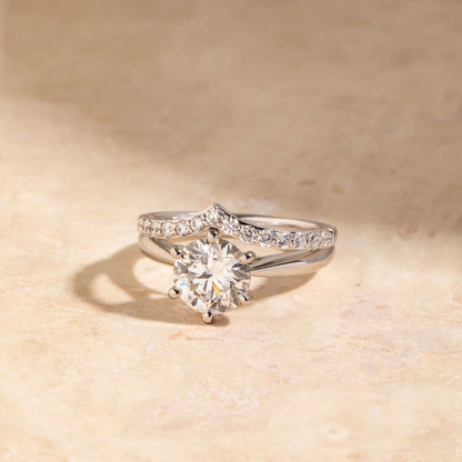 Solitaire Tulip Style-2.0 CT Round Lab Grown Diamond Engagement Ring