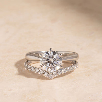 Solitaire Tulip Style-2.0 CT Round Lab Grown Diamond Engagement Ring