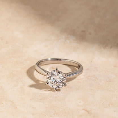 Solitaire Tulip Style-2.0 CT Round Lab Grown Diamond Engagement Ring