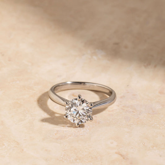 Solitaire Tulip Style-2.0 CT Round Lab Grown Diamond Engagement Ring