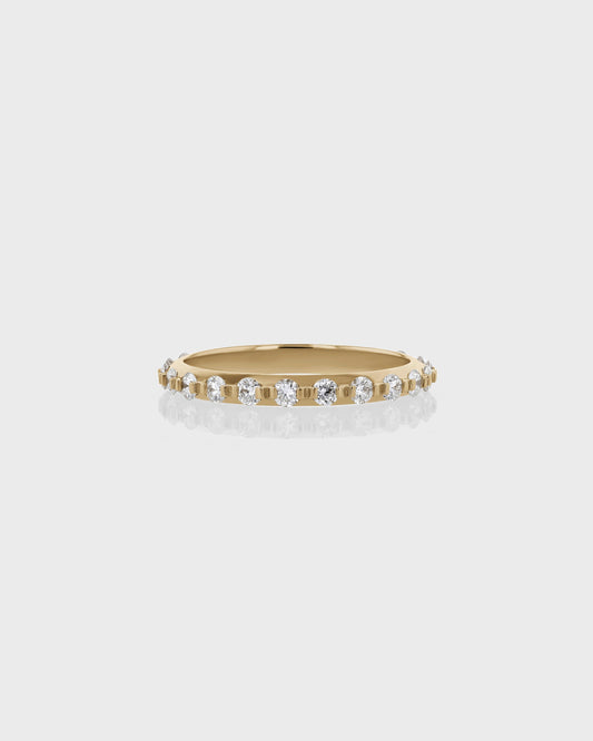 0.50 TCW Round Lab Grown Diamond Half Eternity Gold Wedding Band