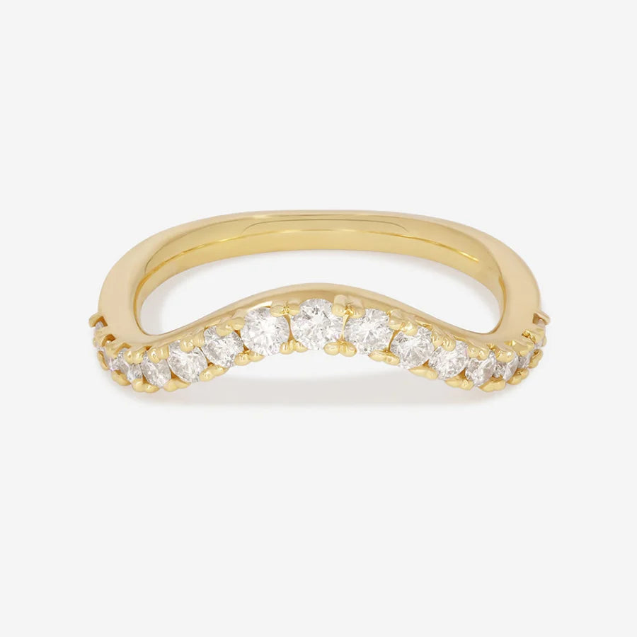 Curved- 0.25 CT Marquise Lab Grown Diamond Wedding Band