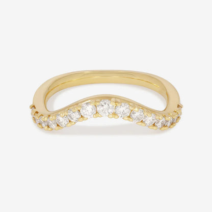 Curved- 0.25 CT Marquise Lab Grown Diamond Wedding Band