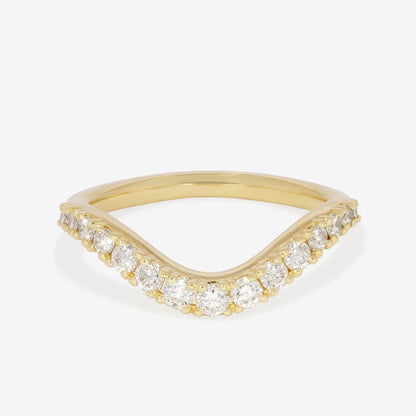 Curved- 0.25 CT Marquise Lab Grown Diamond Wedding Band