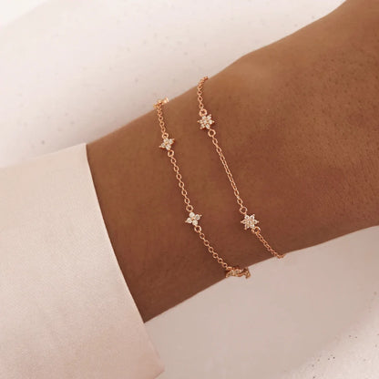 Elegant 0.05 TCW Lab-Grown Diamond Floral Bracelet 6