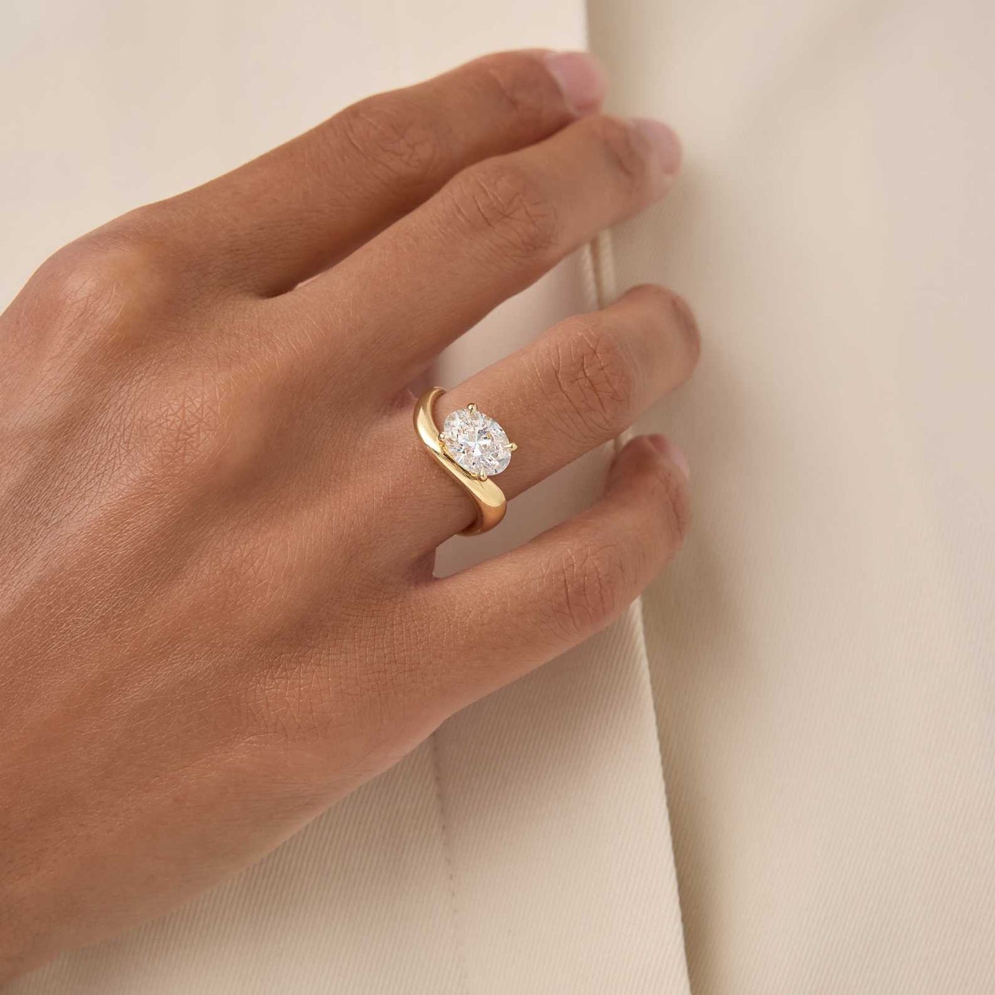 Hidden Halo-1.5 CT Round Lab Grown Diamond Engagement Ring
