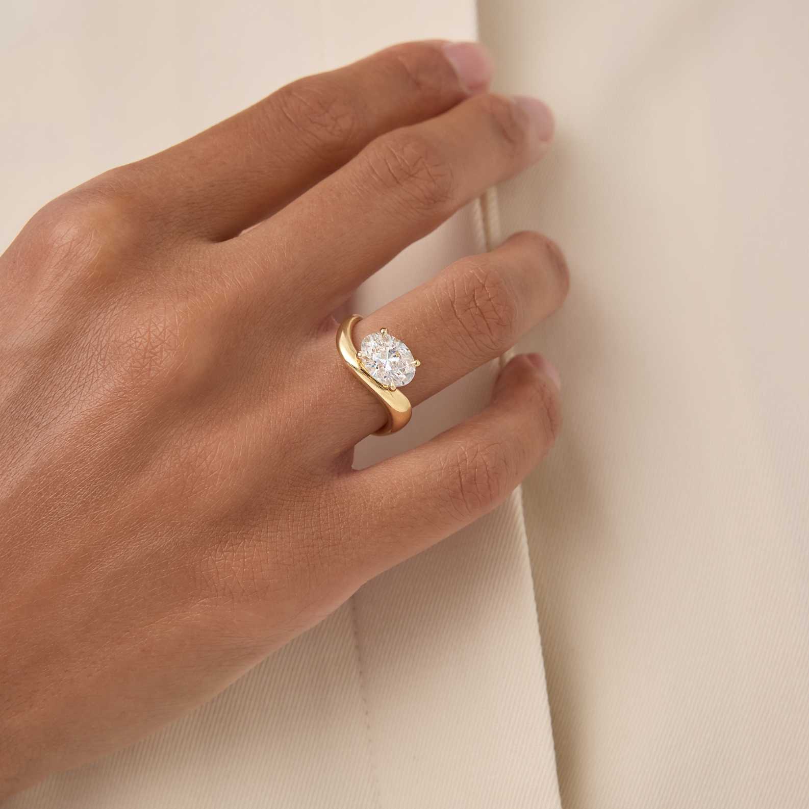 Hidden Halo-1.5 CT Round Lab Grown Diamond Engagement Ring