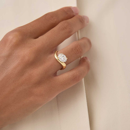 Hidden Halo-1.5 CT Round Lab Grown Diamond Engagement Ring