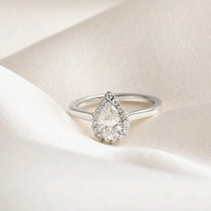Halo-1.0 CT Pear Lab Grown Diamond Engagement Ring